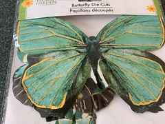 ADHESIVE LARGE COLORFUL BLUE/GREEN COLORS BUTTERFLY SHAPE MULTI-SIZE BUTTERFLIES