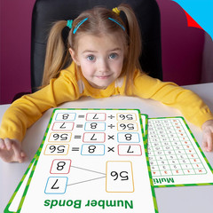 8 Packs Number Bond Whiteboards,Double Sided Dry Erase 1-12 Multiplication Chart