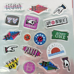 Hallmark Razzle Dazzle Calendar Planner Stickers 3 New Sheets Foil Vintage 1985