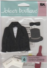 Jolee’s Boutique » GROOM » INVITE -HAT-BOTTLE-BOW TIE Scrapbooking Stickers-6pc