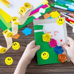 Smiley Face Stickers, 500PCS Happy Face Stickers, 1 Inch Yellow Happy Faces Deca