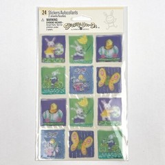 NEW Stickety Doo Da EASTER BUNNY EGG BUTTERFLY Green Glitter Sticker Sheet