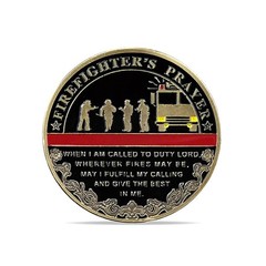PCS Firefighter Challenge Coin Set Thin Red Line Firefighters Prayer
