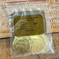 Vintage Perfect Attendance Seals Gold Metallic Standard Publishing USA Ephemera