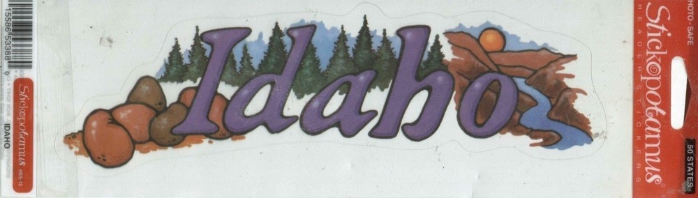 IDAHO Visit Northwest Gem State Vacation ID 50 States Sticko Header Stickers