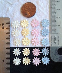 20 Assorted Mulberry Paper Flowers pastel Baby babies miniatures dolls Showers