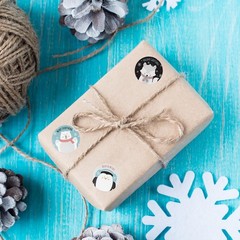 Modern Animal Faces Holiday Stickers / 500 Snowflake Christmas 1.5″ Diameter …