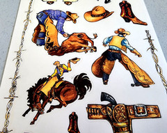 Cowboy Country Wild West Stickers 12″ Scrapbooking Sheets Crafts Etc