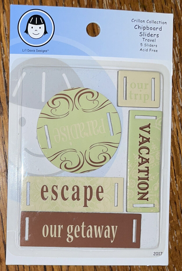Lil Davis Designs Collection Chipboard SLIDERS Travel Vacation Escape Getaway 3D