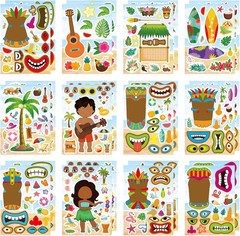 24 PCS Dinosaur Sticker for Kids, Make Your Own Dinosaur Sticker Sheets 12 Desig