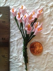 10 Lilies lily Calla Pink Handmade Mulberry Paper Flowers Wedding Easter shower