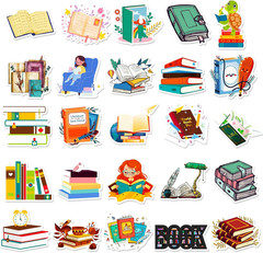 100 Pcs Book Stickers Bulk, Reading Sticker for Water Bottles, Library Stickers,