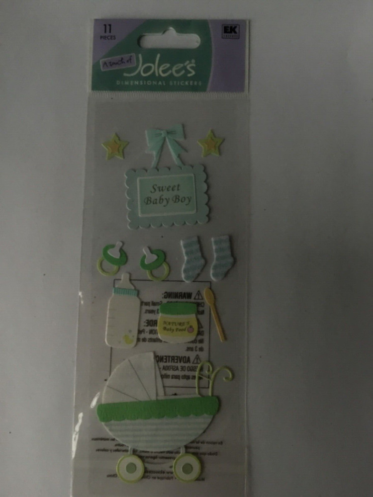 Jolees Boutique Sweet Baby Boy Stroller Infant Bottle food Scrapbook Stickers