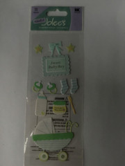 Jolees Boutique Sweet Baby Boy Stroller Infant Bottle food Scrapbook Stickers