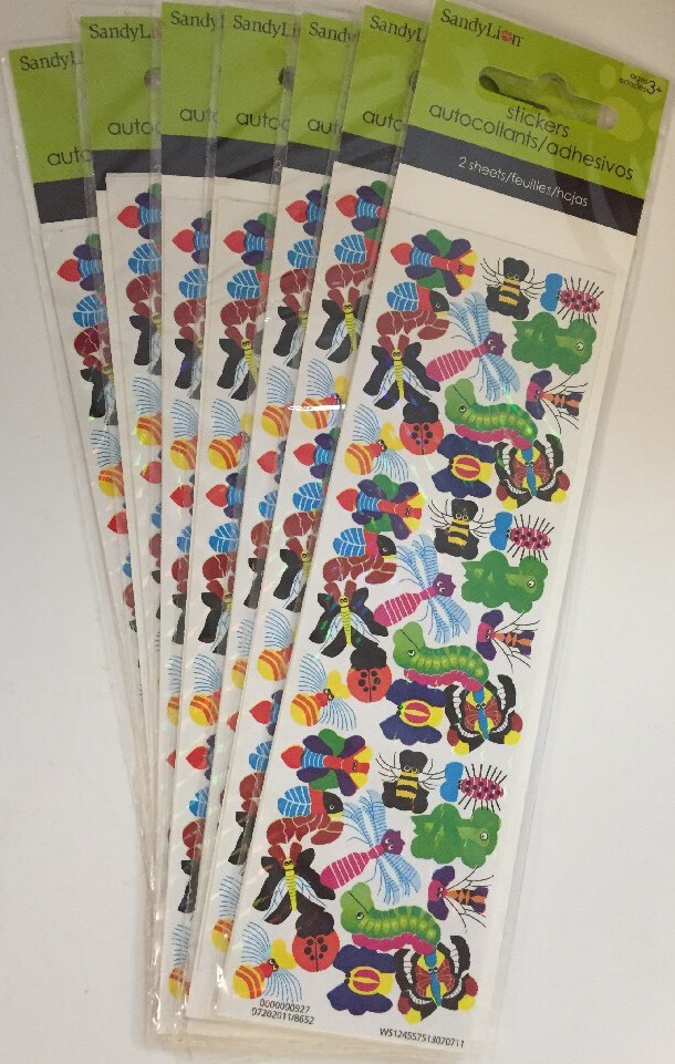 7 Packs Of Sandylion Stickers Insects Bugs Firefly Theme 2 Sheets Per Package