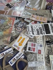 HUGE LOT Scrapbook Stickers Junk Journal Craft Fabscaps Clear Shaker Crystal