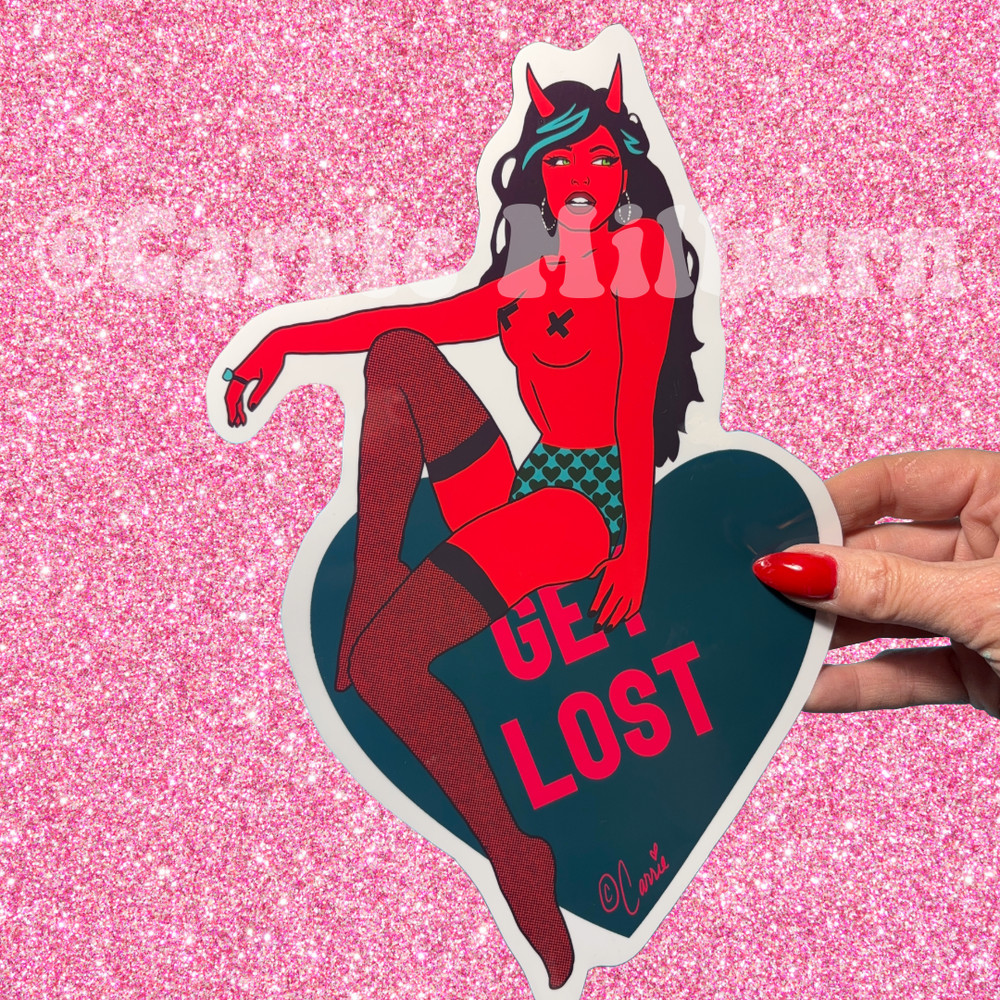 Jumbo 10″ She Devil PINUP Girl Sticker