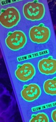 Sealed VTG SandyLion Glow In The Dark Stick-er-Treat Pumpkin Stickers ~ 1 Sheet