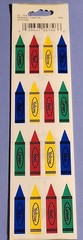 Multicolor Crayon Shaped Stickers Sheet School & Educational Scrapbooking ST 714