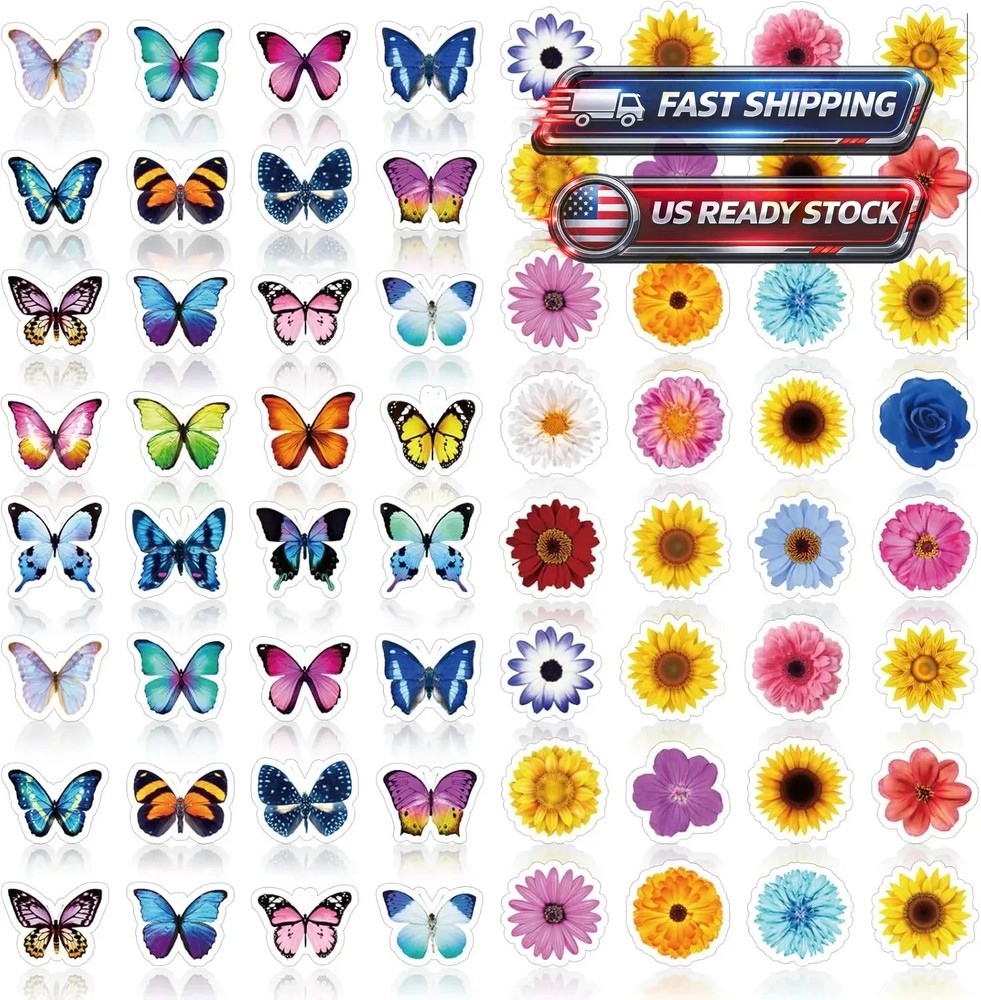 600Pcs Flower Stickers, Cute Vintage Floral Sticker for Kids, Clear Wildflower S