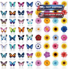 600Pcs Flower Stickers, Cute Vintage Floral Sticker for Kids, Clear Wildflower S