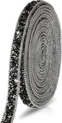 1X 108″ x 0.4″ Black Bling Rhinestone Crystal Diamond DIY Decor Sticker Decal #C