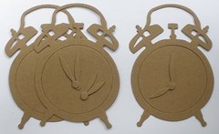 {3} ViNTAGE ALARM CLOCK – Bare Chipboard Die Cuts Embellishments – 3.5″ x 5 1/4″