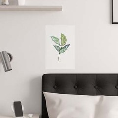 Watercolor Single Leaf Greenery Poster – Wall Decor 9″ 12″ 18″ 24″ Printed