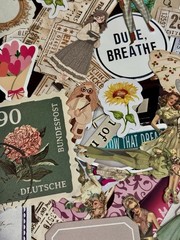 Handmade scrapbooking mixed lot vintage travel flower ticket paper ephemera