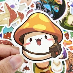 50 Cartoon Mushroom Cute Plant Scrapbooking Kawaii Skateboard Aesthetic Stickers
