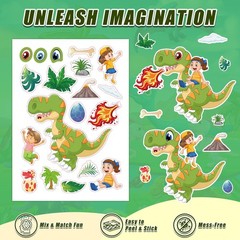 Cosomia 42 Sheets Create Funny Dinosaur Stickers, Make a Face Stickers for Bo…
