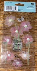 RARE JOLEES PINK FLOWERS Jar Vase Butterflies W/ Gems 3D Card Scrapbook STICKERS