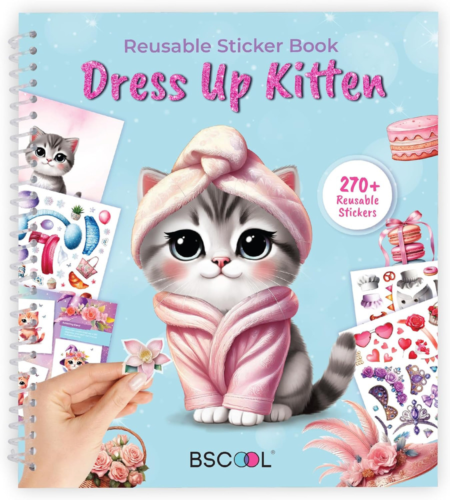 Sticker Dress up Kitten – Kids Activity and Sticker Book Learn Fashion Design fo