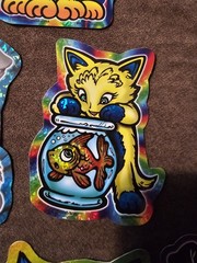 Cat And Dog Holographic Stickers Vintage 1998 CEI Made In The USA