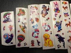 Lot Lisa Frank Vintage 1990’s Rollout Stickers Dog Panda Rainbow ballerina
