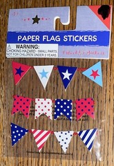 Horizon Group USA Banner Paper Flag Red Whit Blue W/ Shapes Scrapbook Stickers