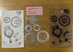 3) Metal Dies & Stamps: Blooms; Banner & Borders; Mailbox; Frame; Steampunk