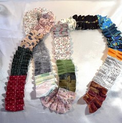 Fabric Ruffles Snippet Roll, Clusters, 60 Inch Length, Junk Journals, Ephemera