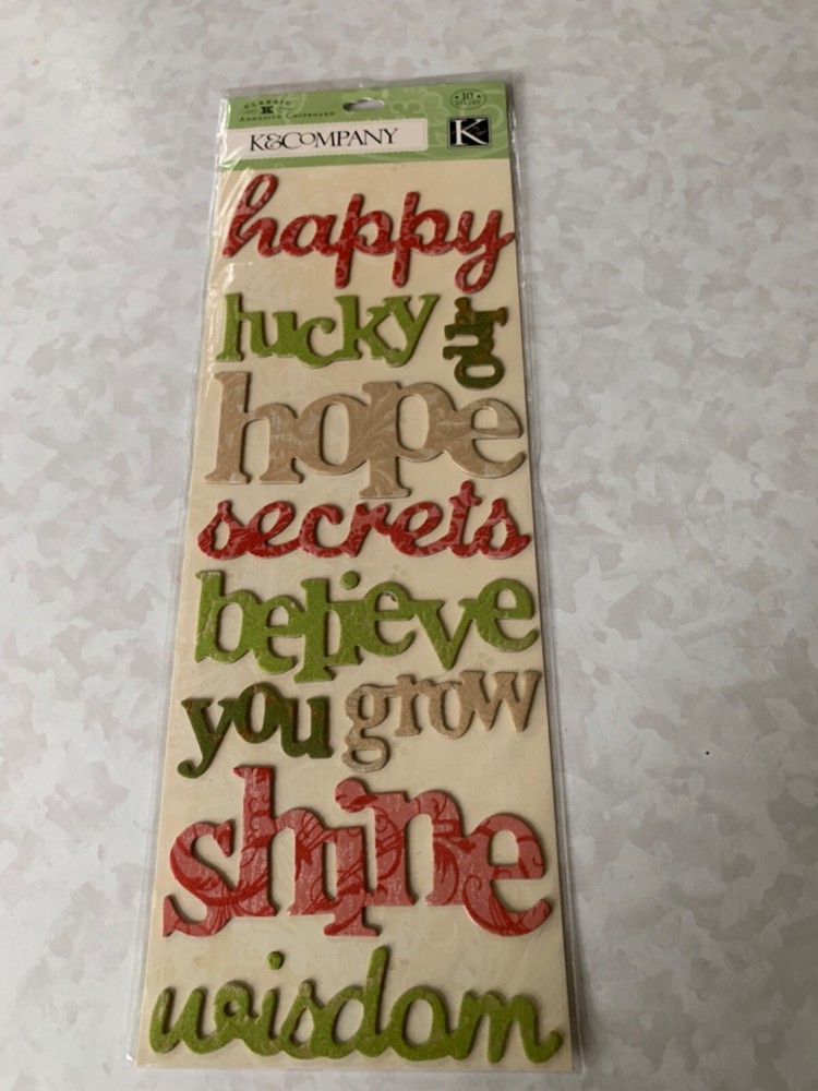 K&COMPANY STICKERS CLASSIC K CHIPBOARD MCKENNA WORDS 10PCS