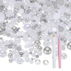 60g Half Pearl Rhinestones, Gray Series