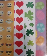 Hallmark Stickers Easter, Smiley Face,Fall, Snowman, Halloween,Valentine, St Pat