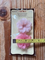 Recollections Floral Embellishments Resin Flower Large Pink White Purple Plastic