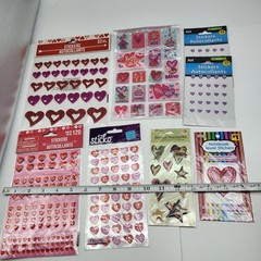 Scrapbook sticker stickers lot Heart Hearts Love Valentines Day