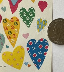 COLORFUL HEART ASSORTMENT Stickers(32pc)AGC•Valentines •Swirls•Star•Card Making•