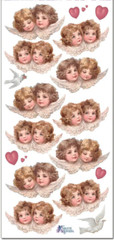 Violette Stickers 2 Sheets Mauve Angels Adorable Girls Wings Doves Hearts