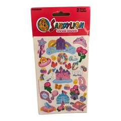 2002 Sandylion Kromekote Maxi Stickers Unicorn Rainbow Castle Fantasy NOS