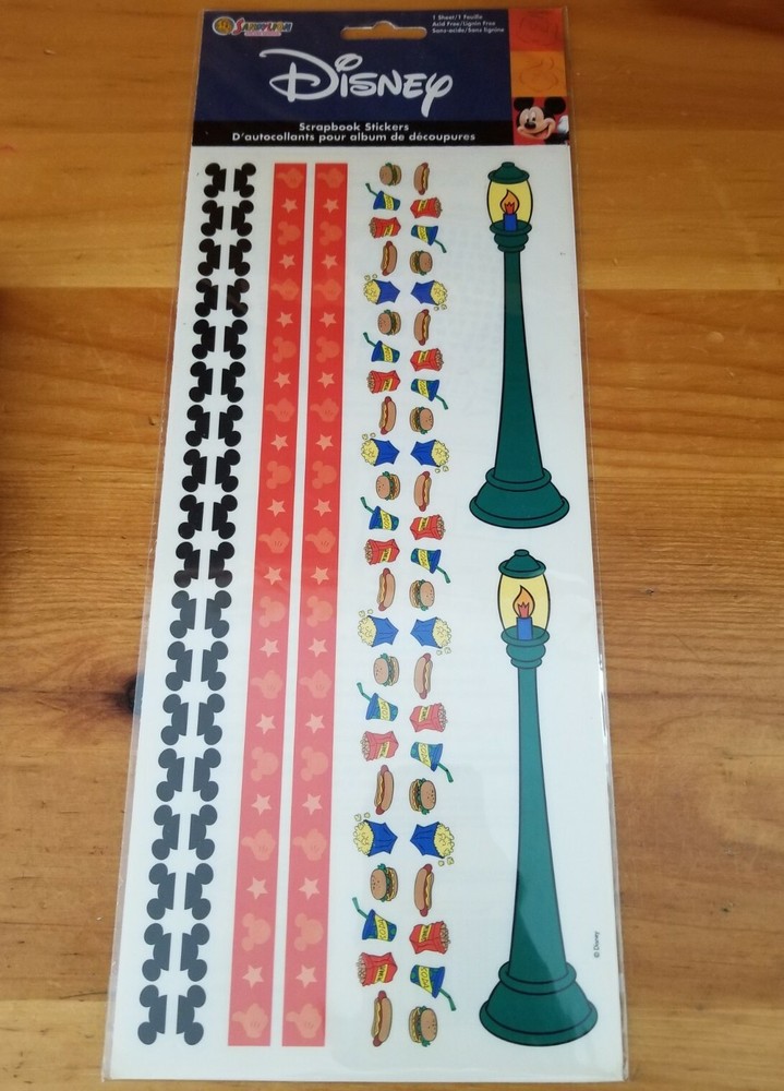 Disney Theme Park Border Sheet Scrapbook Stickers – One Sheet (Sandylion) Sealed