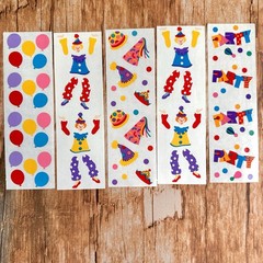 Mrs. Grossman’s Lot Stickers – Clowns, Hats, Party 5 Sticker Strips Balloons