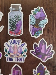 STICKERS x 10 Positive Crystals I Have A Crystal For That Purple Moon Bee CR3