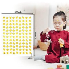 0.3″ Diameter Star Stickers – 1080 Pcs, 10 Sheets – Reward 1080 Pieces Gold